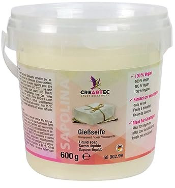 Artidee CREARTEC - Sapolina Gießseife - transparent - zum Modellieren von individuellen Seifen - 600g - Made in Germany