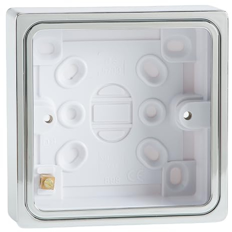 Varilight - 1 Gang Patress Wall Box (for surface mounting) Chrome Effect Finish - YBSC
