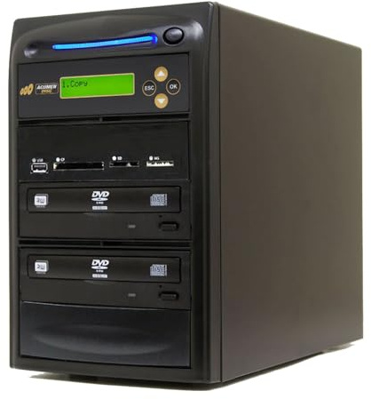 Acumen Disc Duplicatore di backup multimediale 1 a 1 – CF SD MS USB Flash Media Memory Card a DVD CD e più dischi copiatrice unità macchina (torre di copia audio video autonoma, dispositivo di