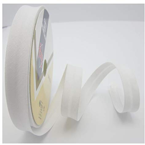 Schrägband Uni 18 mm col.002 reinweiß 25 Meter