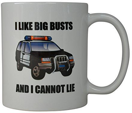Rogue River Kaffee Tasse I Like Big Büste Cop Auto Neuheit Tasse Tolles Geschenk Idee für Police Officer Gesetzeshüter PD (Büste)