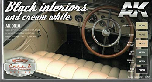 AK Interactive Black Interiors And Cream White Set # 9010