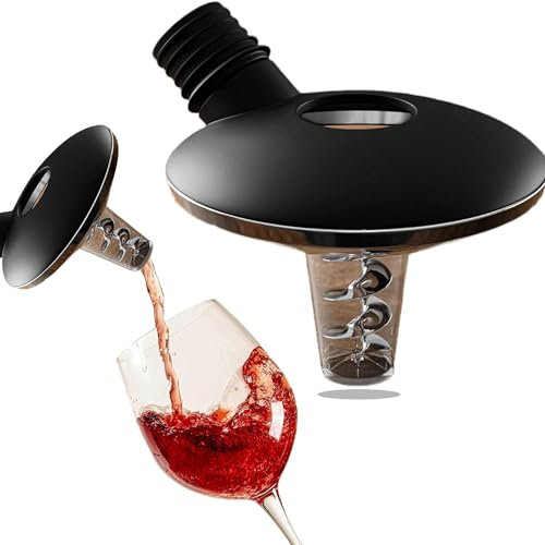 Oxytwister Weinbelüfter & Weindekanter – Universelles Wein Zubehör für Weinliebhaber, 2-in-1 Wein Gadget zur Verbesserung von Geschmack & Aroma, Passt auf alle Flaschen