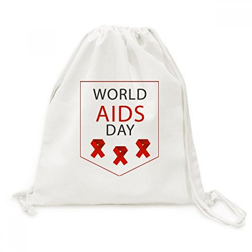 DIYthinker AIDS-Tag Red Ribbon HIV Awareness Canvas-Rucksack-Reisen Shopping Bags