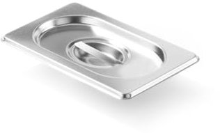 HENDI Gastronorm Deckel, für Gastronormbehälter, Temperaturbeständig von -40° bis 300°C, Heissluftöfen-Kühl- und Tiefkühlschränken-Chafing Dishes-Bain Marie, Stapelbar, GN 1/9, 176x108 mm, Edelstahl