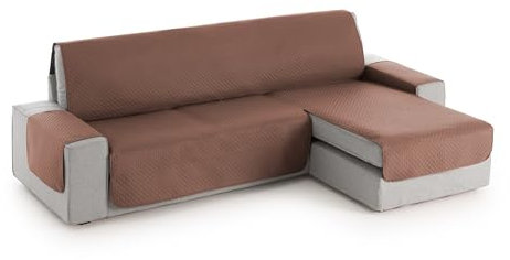 Textil-home Adele Chaiselongue Sofabezug, Beschützer für Rechtsarm Gesteppte Sofas. Größe -200cm. Farbe Braun (Vorderansicht)