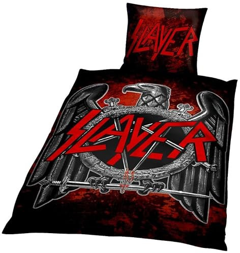 Slayer Eagle Unisex Bettwäsche Multicolor 100% Baumwolle 135 x 200 cm/80 x 80 cm Bands, Geschenke