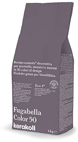 Kerakoll Fugabella Color 50 Kg 3 kg Fuge Dekorative Betonharz zum Verfugen von Fliesen, Mosaiken und Marmor in 50 Designfarben