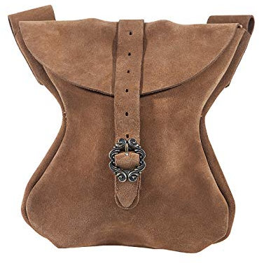 Andracor - Steampunk Gürteltasche aus echtem Leder - 21 x 22 cm - LARP & Mittelalter Zubehör - naturbraun