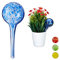 relaxdays Globes d’arrosage Lot de 2, Distributeur Eau Plantes et Fleurs, Outil de Bureau, Ø 6 cm, Verre, Bleu