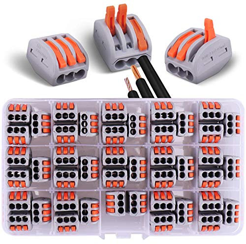 Pluworks Connettori Elettrici con Leva di Comando, 44 pezzi Terminali 3 poli (3)