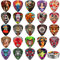 Guitar Picks, 24 Stück Plektrum 0.46/0.71/0.96/1.20mm 4 Verschiedene Stärke Zelluloid Plektron,Gitarren Plectrum für Akustikgitarre, E-Guitar, Bass,Ukulele(Mix-4)
