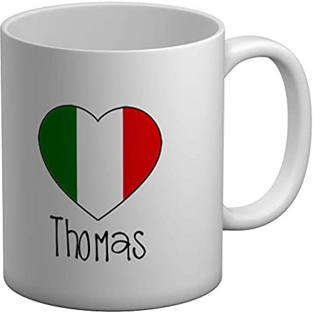 Shopagift Personalised Football Italy Flag White 11oz Large Mug Cup