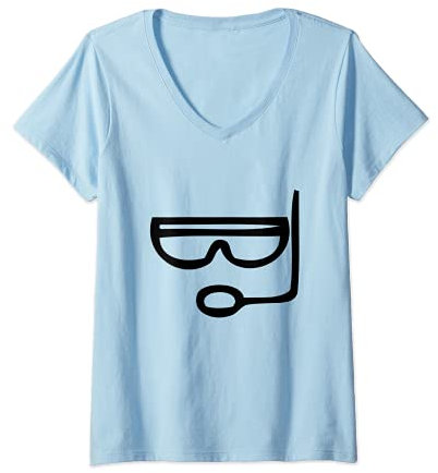 Damen Schnorcheln Set Schnorchel & Schnorchelbrille | Schnorcheln T-Shirt mit V-Ausschnitt