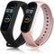 ZGCE 2 Stück Armband Kompatibel mit Xiaomi Mi Band 3/4 Armband, Bunt Silikon Wasserdicht Ersatzband für Xiaomi Mi Smart Band 4, Damen Herren (Schwarz+Roségold)