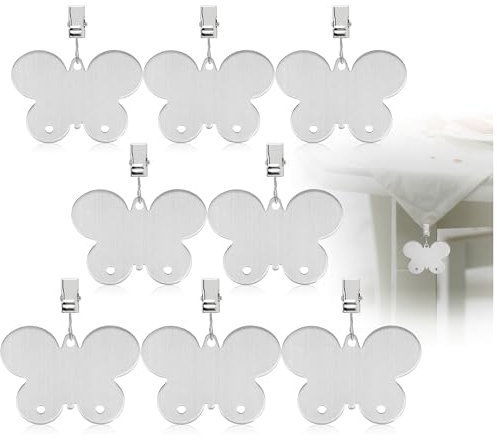 com-four Lot de 8 poids pour nappe - En acier inoxydable - 40 g chacun - Pinces à nappe