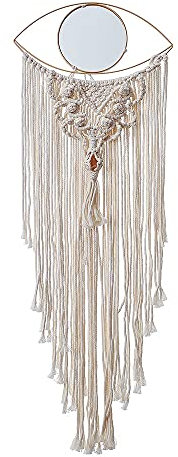 Hosondecke Wandteppich Eye Dream Catcher Eye Dekorative Spiegel gewebt Tapisserie Wandkunst Wand Ornament Böhmische Verzierung für Schlafzimmer Dekoration Wanddekoration Handwerk Geschenk