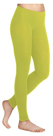 Missloved Leggings in viscosa elasticizzata tinta unita, in lycra, taglie 30 – 30 colori, Lime, 44-46
