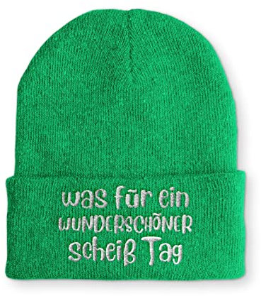 scheiß Tag Wintermütze lustiger Spruch für Damen und Herren, Farbe: Mint