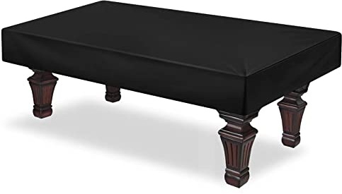 Rareidel Billardtisch-Abdeckung, 2,4 m, leichtes Farbric-Tuch, wasserdichte und staubdichte Airhockey-Tischabdeckung, Schwarz, 2,4 m