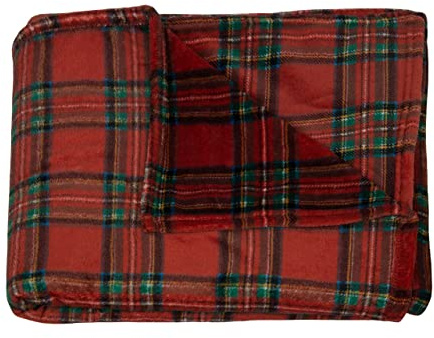 BIANCHERIAWEB Plaid Divano Tartan Scozzese Vari Colori A Quadri Coperta Inverno Calda Morbida 2 Piazze Bordeaux