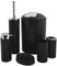 TIENDA EURASIA - Set de Accesorios Baño de 6 Piezas, Incluye Papelera Baño de 5 litros, Dispensador Jabon Baño de 300 ml, Escobilla de Baño, Vaso, Vaso para Cepillos y Jabonera Baño, (Negro)