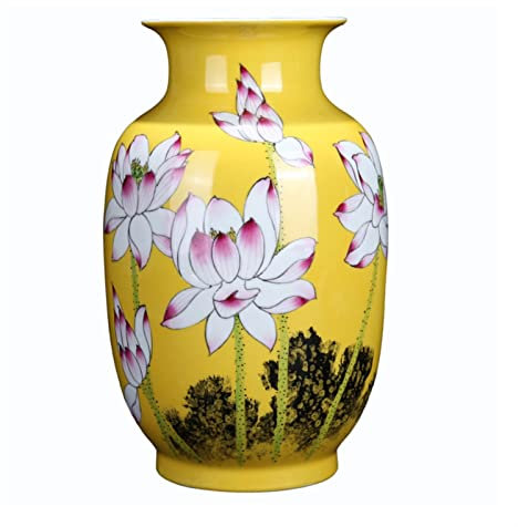 Blumenvase Keramikvase Neue chinesische handgemachte Lotus lackierte Porzellan Blume vase 12.4 Zoll große dekor vasen Schlafzimmer Wohnzimmer speisetisch Dekoration Ornament Deko Vasen