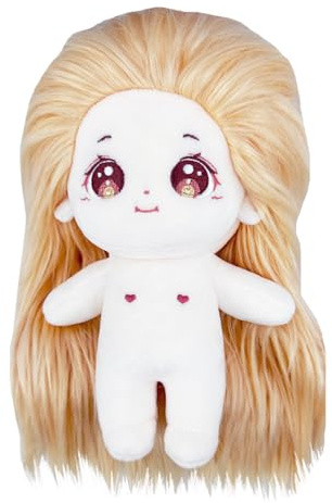 niannyyhouse 20cm Plüsch Puppe Lange Haare Mädchen Humanoid Gefüllte Körper kein Attribut 8 Normaler Körper Tragbare Kleidung Dress Up Geschenke (a-13-ohne Skelett)