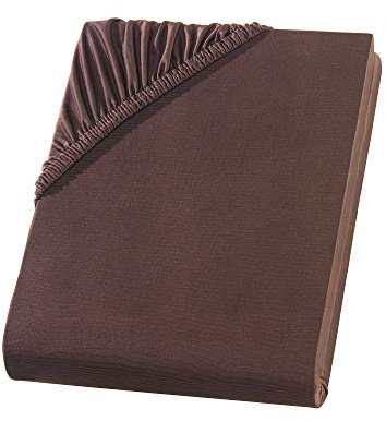 Visaggio Mikrofaser Spannbettlaken 140-160 x 200 cm Braun Microfaser Polyester Spannbetttuch Bettlaken