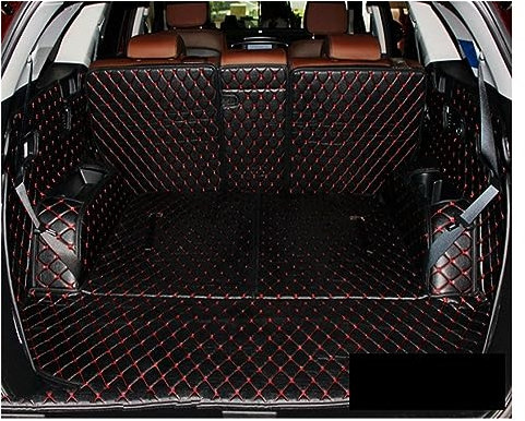 kofferraummatte Für KIA Für Sorento 7 Sitze 2019 Für Sorento 2020-2015 Auto Stamm Matten wasserdichte Boot Teppiche Liner Cargo mat Auto Kofferraummatten (Größe : Black with Red)