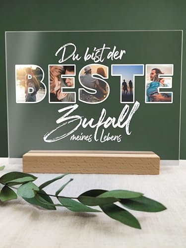 Du bist der beste Zufall meines Lebens - Acryl Foto Geschenk - Geschenk Freundin Geburtstag - Geschenk Mann, Paar Geschenke, Freundschaft Geschenke, Geschenke Zum Jahrestag Für Sie, Freunde