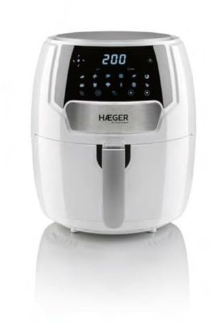 HAEGER Freidora Sin Aceite Air Feast 4.2l, Blanca, 1500W, Panel Táctil, Cesta Antiadherente, 13 Programas