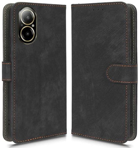 Funda Compatible con Realme C67 4G, Bloqueo RFID Protectora de Cuero Magnética Tapa Abatible Carcasa