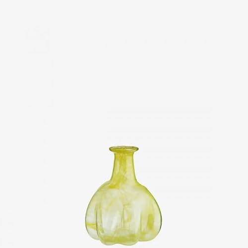 Generisch Generico MADAM STOLTZ Vase aus recyceltem Glas, gelb, 9 x 12 cm, Blumenhalter