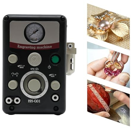 Pneumatische Graviermaschine Kit für Schmuck, 80W Pneumatische Schlag Graviermaschine, Einstellbaren Luftdruck 0-60 PSI, für Perlenarbeiten, Schmuckbearbeitung, Gravuren usw