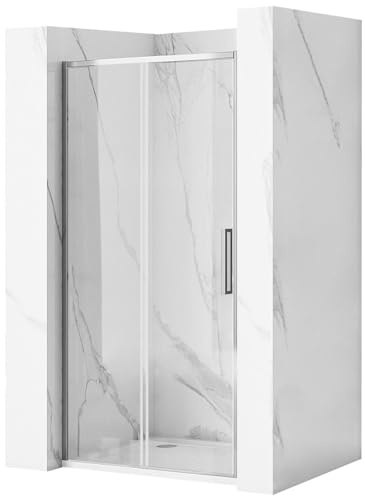 Rea - Rapid Slide Chrom 150 Porta Doccia Scorrevole Vetro Di Sicurezza Temperato Trasparente 6 mm (Cromo) 2,5x151x195cm