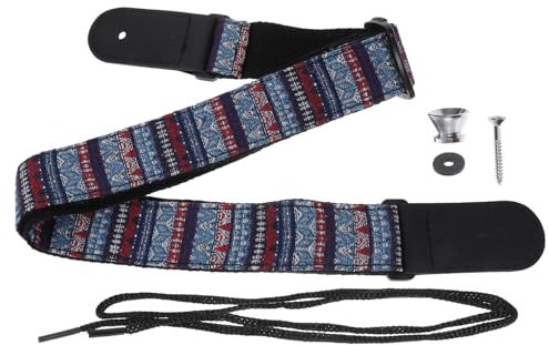 HEMOTON 1 Stück Gitarrengurt Bc Rich Vintage Knöpfe Ukulele Halsgurt Gitarrengurt Knopf Ukulele Halsgurt Gurt Verstellbarer Messenger Gurt Aus Echtem Leder