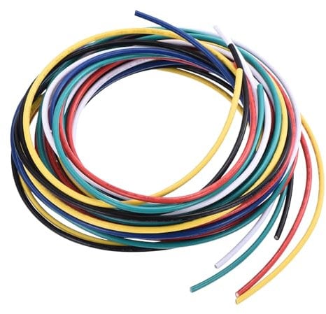 sourcing map 16 Gauge PVC Hookup Wire 1.5m/5ft 16AWG Flexible Electrical Wire UL1007 Tinned Copper Stranded 6 Color, 2.5mm Dia for Model Aircraft Electric Appliances Internal Connect