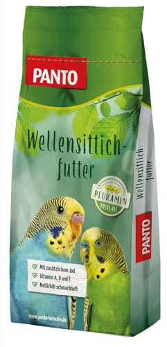 PANTO Wellensittichfutter mit Pluramin 2,5 kg - artgerechte Saatenmischung für Wellensittiche, Vogelfutter mit natürlichem Jod