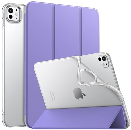 MoKo Custodia Protettiva Compatibile con iPad PRO 11 Pollici M4 2024 (5a Gen.), Cover in TPU e Pelle PU con Chiusura Magnetica, Sostegno, Auto Riattivazione/Standby, Lavanda