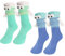 Kinretixia 2 Paar magnetische Hand-in-Hand-Socken, lustige 3D-Freundschaftssocken, Magnet, mittlere Röhre, lustige magnetische Paarsocken, Geschenke, dunkelblau/grün