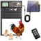 XRDZYXGS Automatic Chicken Coop Door, Weatherproof Automatic Coop Door with Radar Sensor & Timer & Light Sensor, Aluminum Alloy Chicken Door Solar 6000mAh Battery or USB Powered for Poultry (Black）