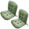 AOPEZIA Stuhlkissen mit Rückenteil Sitz und Rückenkissen mit Bänder Polsterauflage, Gartenstuhlauflage Niedriglehner Auflage Polsterauflage Gartenstuhl(Green,2 Pieces)