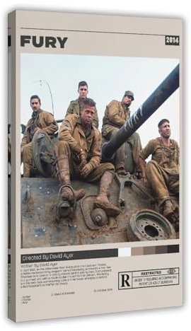 ocvdfss Filmposter Fury auf Leinwand, Schlafzimmer, Dekoration, Landschaft, Büro, Raumdekoration, Geschenk, 60 x 90 cm