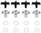 TKSE Tornillos para casco de motocicleta, tornillos de visera para casco de moto, kit con 8 tornillos (4 negros y 4 plateados)+8 arandelas+caja de almacenamiento, tornillos de visera, accesorios para