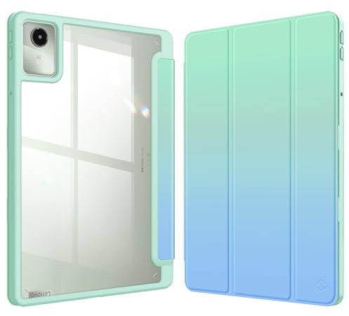 Fintie Hybrid Hülle mit Stifthalter für Lenovo Tab M11 (TB330) 11 Zoll 2024, Stoßfeste Schutzhülle mit transparenter Hartschale auf der Rückseite, Nicht für Lenovo Tab P11 11 Zoll, Meeres Ombre