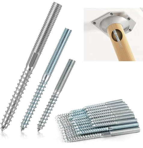 30 Stück Gewindestange, Stockschrauben m8 *100mm*10, Stockschrauben m6 *60mm*10, Stockschrauben m6 *80mm*10, Torx Stockschrauben, Doppelseitige Dübelschrauben mit Sechskantteil und Torx, Holzschrauben