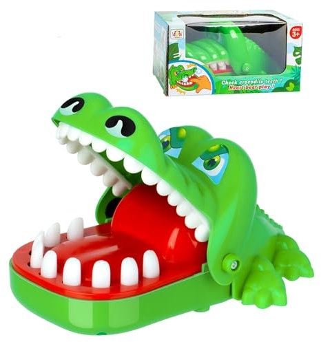 Krokodil Spiel Croco Doc Spiel Spielzeug Krokodil Zähne,Action Geschicklichkeit für Familienspiel, Teste Dein Glück, für Kinder, Familienspiel, Partyspiel (Grün-S)