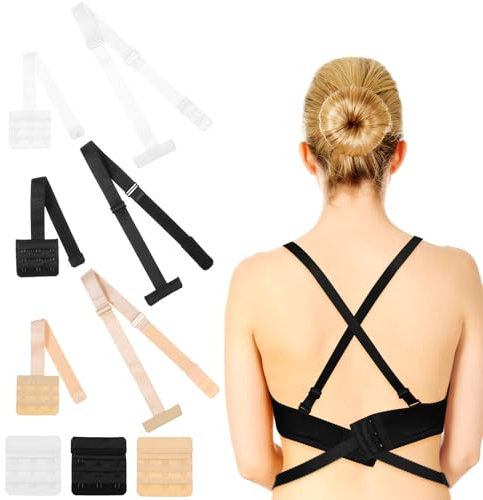 CIATBYYJ 6 Set BH-Verlängerer,Dehnbar BH Konverter,Bequem BH für Rückenfreies Kleid,3 Haken 3 Reihen Rückenfrei Rückenkonverter für Frauen und Damen Mädchen Party Brautkleider