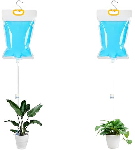 2Pcs 3.5 L automatic watering system,plant watering bags for plants,plant drip irrigation device for indoor and outdoor